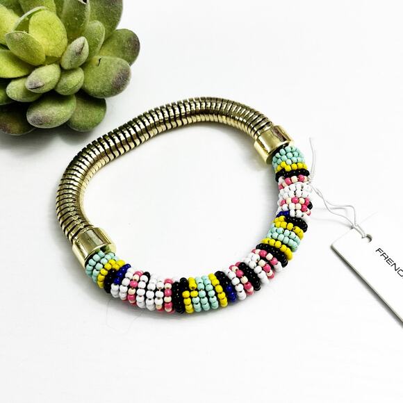 NEW French Connection Colorful Seed Bead Stretch Bracelet - Picture 3 of 4